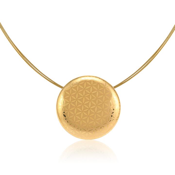 minimal 21 k gold plated small roundhand painted fine porcelain pendant 38 mm