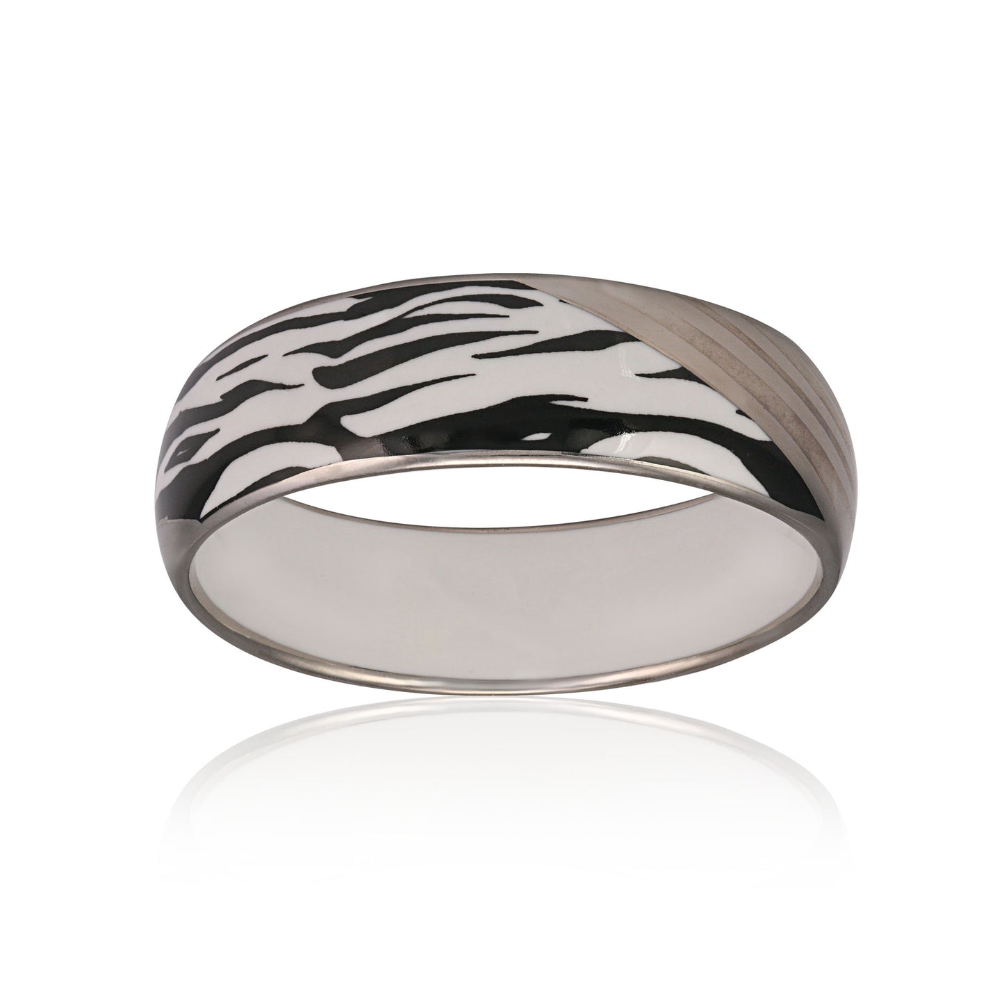ZEBRA platinum plated medium fine porcelain bracelet