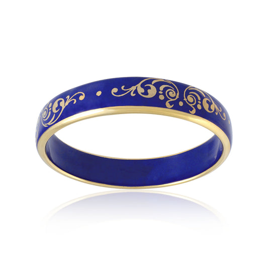 BAROQUE royal blue gold plated fine porcelain bracelet