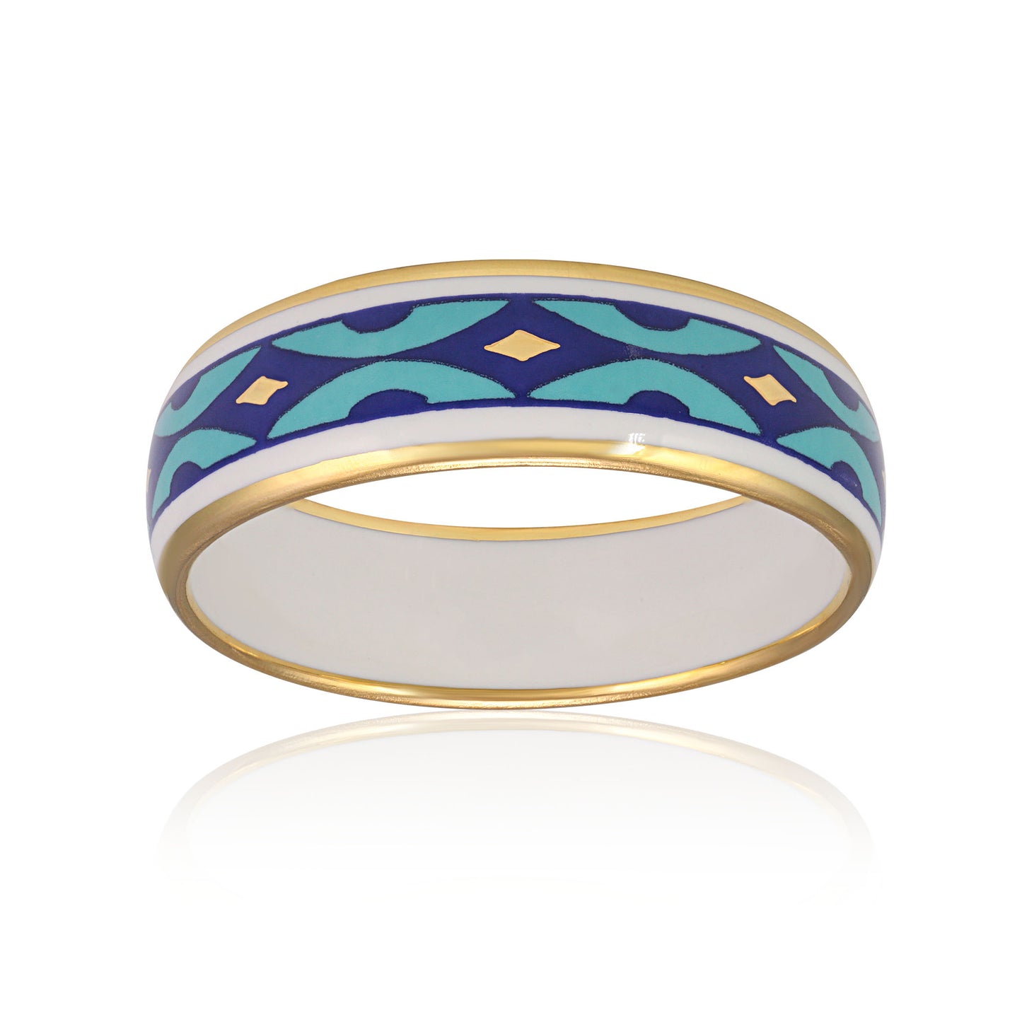GOLD OF DESERT gold plated blue fine porcelain bracelet