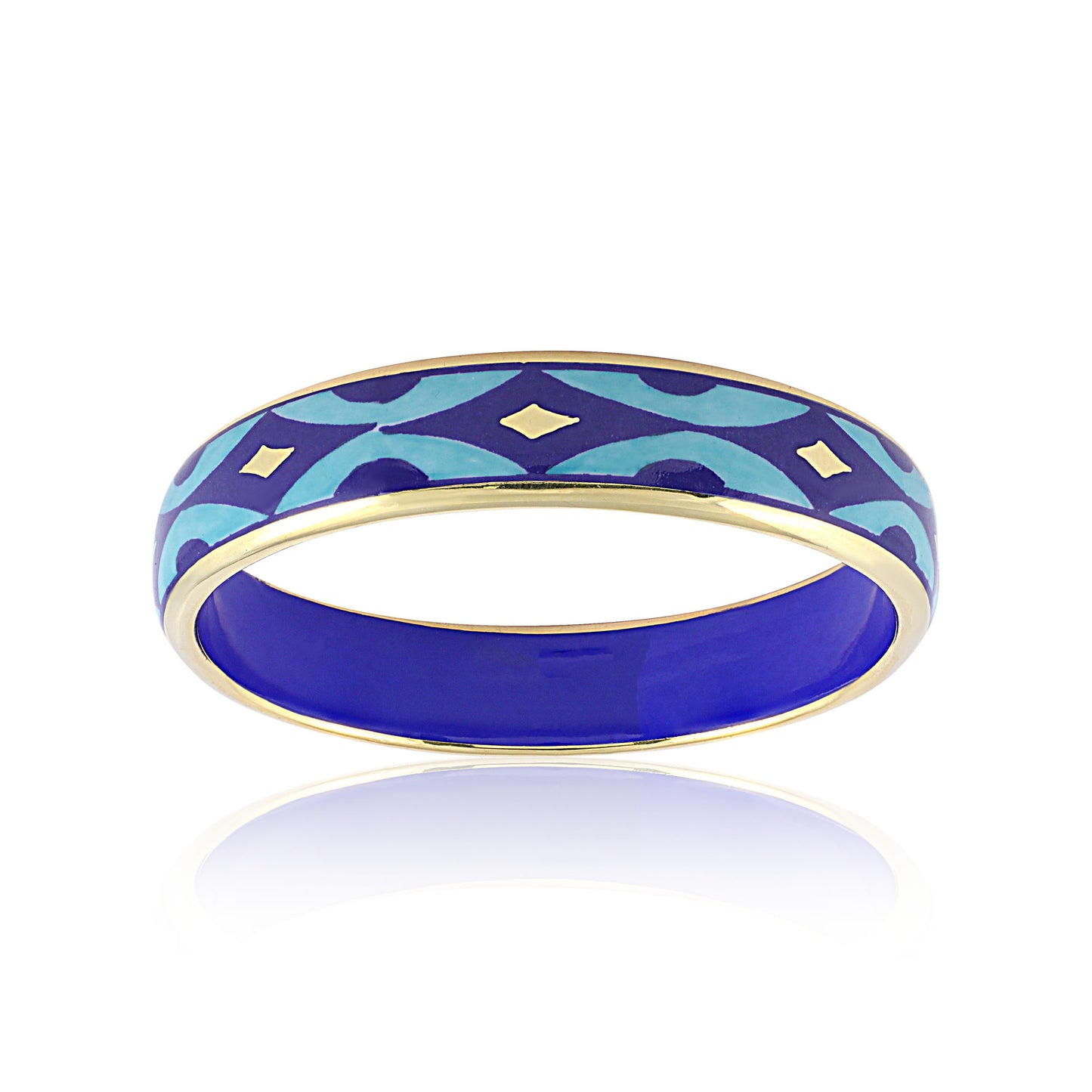 GOLD OF DESERT gold plated blue slim fine porcelain bracelet