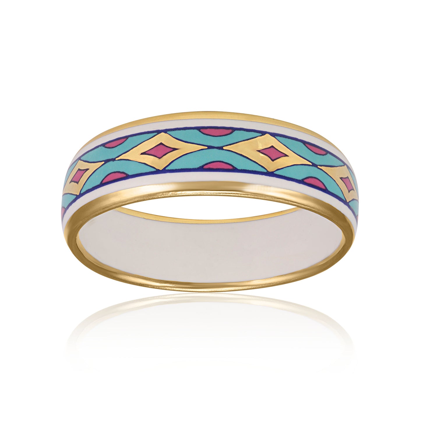 GOLD OF DESERT gold plated blue/pink fine porcelain bracelet