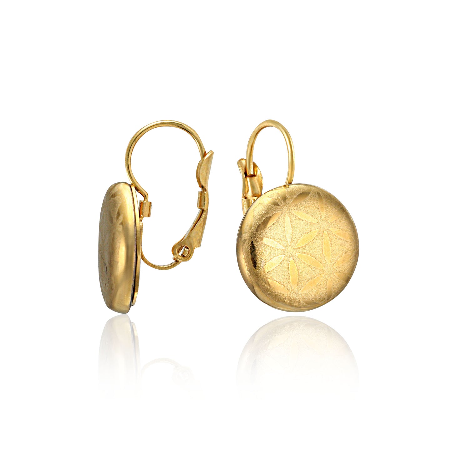 MINIMAL gold plated fine porcelain clasp earring set