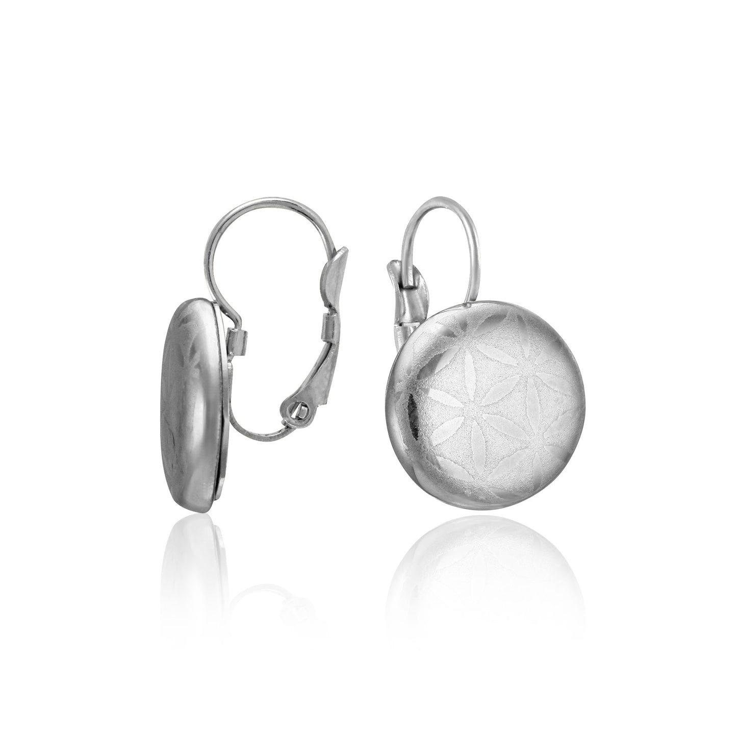 MINIMAL platinum plated fine porcelain clasp earring set