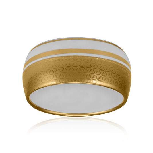 MINIMAL gold plated wide fine porcelain bracelet